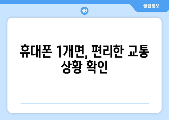 휴대폰 1개면, 편리한 교통 상황 확인