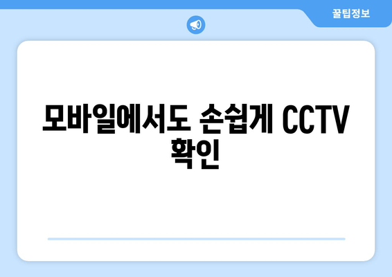 모바일에서도 손쉽게 CCTV 확인