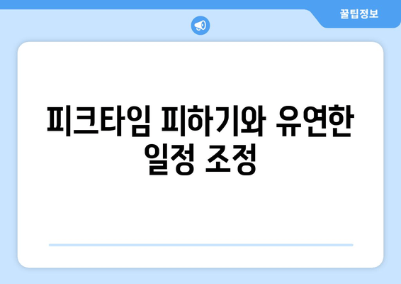 피크타임 피하기와 유연한 일정 조정