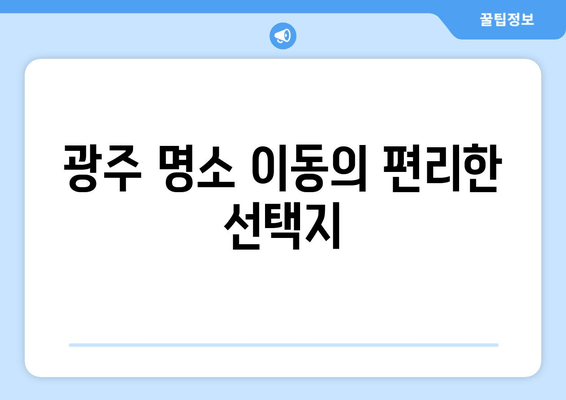 광주 명소 이동의 편리한 선택지