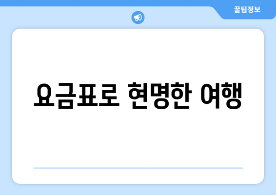 요금표로 현명한 여행