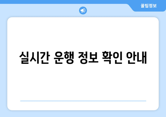 실시간 운행 정보 확인 안내