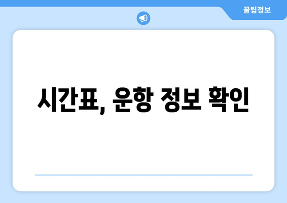 시간표, 운항 정보 확인