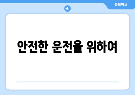 안전한 운전을 위하여