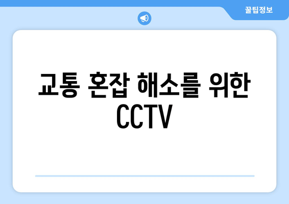 교통 혼잡 해소를 위한 CCTV