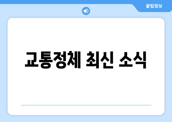 교통정체 최신 소식