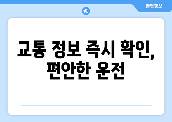 교통 정보 즉시 확인, 편안한 운전