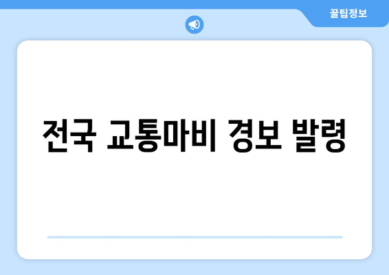 전국 교통마비 경보 발령