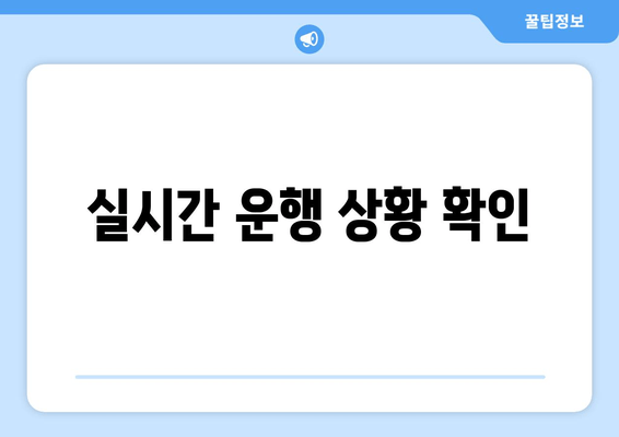 실시간 운행 상황 확인