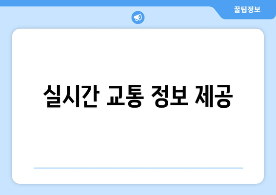 실시간 교통 정보 제공