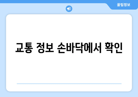 교통 정보 손바닥에서 확인