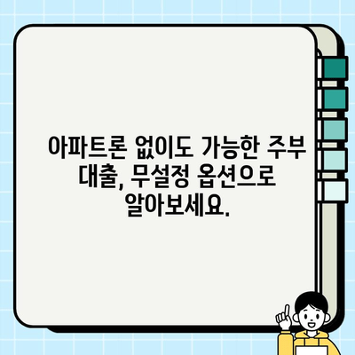 아파트론 없는 주부, 무설정 대출 옵션으로 똑똑하게 활용하기 | 주부대출, 무설정, 대출가이드, 금융 정보