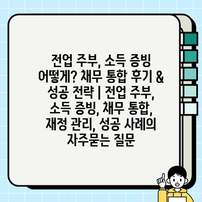 전업 주부, 소득 증빙 어떻게? 채무 통합 후기 & 성공 전략 | 전업 주부, 소득 증빙, 채무 통합, 재정 관리, 성공 사례