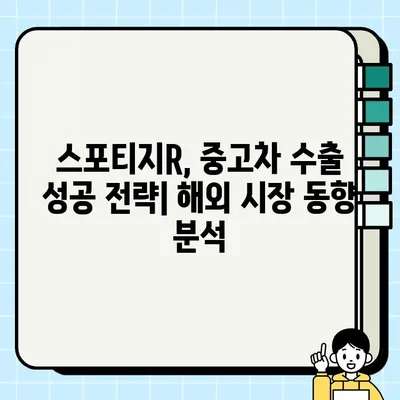 수출용 중고차 시장에서 인기 높은 스포티지R| 해외 바이어들이 주목하는 매력은? | 중고차 수출, 스포티지R, 인기 차종, 해외 시장 분석