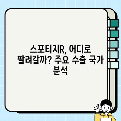 수출 중고차 시장의 강자, 스포티지R| 인기 비결과 주요 수출 국가 | 중고차 수출, 스포티지R, 인기 차종, 수출 시장 분석