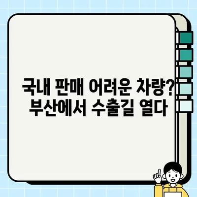 부산 중고차 수출| 국내 판매 어려운 차량, 새로운 기회를 찾다 | 중고차 수출, 해외 판매, 부산 중고차 시장