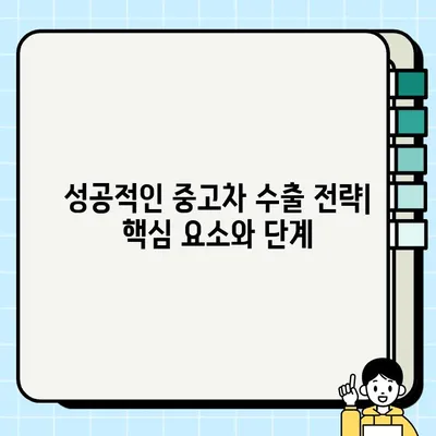 수출용 중고차 거래로 얻는 이익| 성공 전략과 주요 고려 사항 | 중고차 수출, 수익 창출, 해외 시장 진출