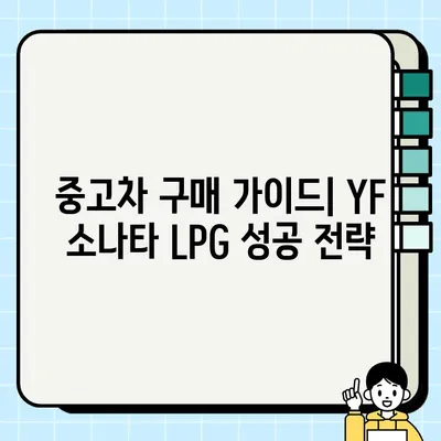 YF 소나타 LPG 중고차, 제원&옵션 분석으로 만족스러운 거래 성사시키기 | 중고차 구매 가이드, YF 소나타 LPG, 제원 비교, 옵션 확인