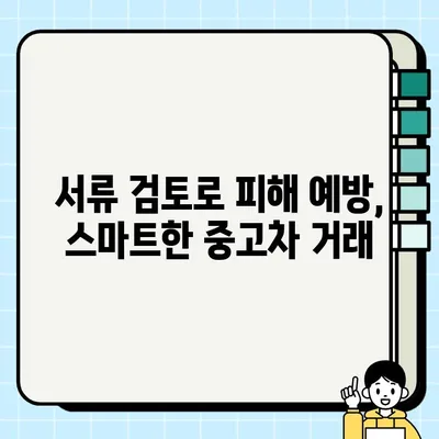 중고차 거래, 서류 검토는 필수! 꼼꼼하게 살펴봐야 하는 5가지 이유 | 중고차, 서류 확인, 안전 거래, 주의 사항, 필수 정보