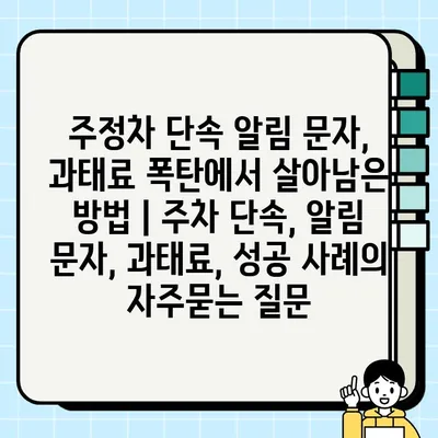 주정차 단속 알림 문자, 과태료 폭탄에서 살아남은 방법 | 주차 단속, 알림 문자, 과태료, 성공 사례