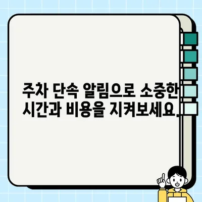 주차 단속 알림, 이젠 놓치지 마세요! | 주정차 단속 알림 서비스 신청 방법 & 활용 가이드