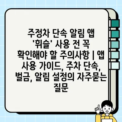 주정차 단속 알림 앱 