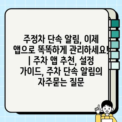 주정차 단속 알림, 이제 앱으로 똑똑하게 관리하세요! | 주차 앱 추천, 설정 가이드, 주차 단속 알림