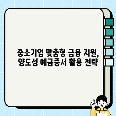 양도성 예금증서 담보 활용, 중소기업 자금 조달 성공 전략 | 중소기업, 금융 지원, 자금 조달, 투자