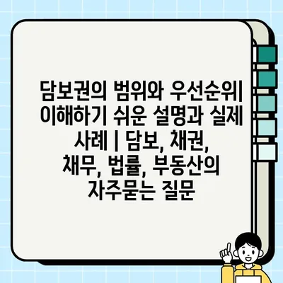 담보권의 범위와 우선순위| 이해하기 쉬운 설명과 실제 사례 | 담보, 채권, 채무, 법률, 부동산