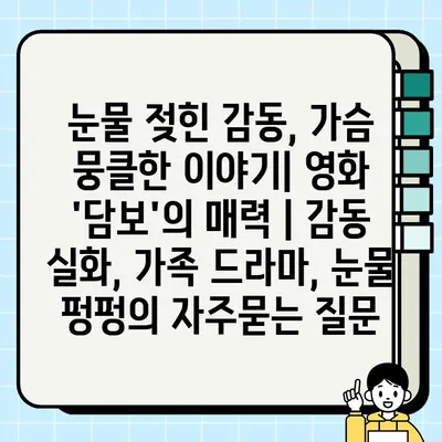 눈물 젖힌 감동, 가슴 뭉클한 이야기| 영화 