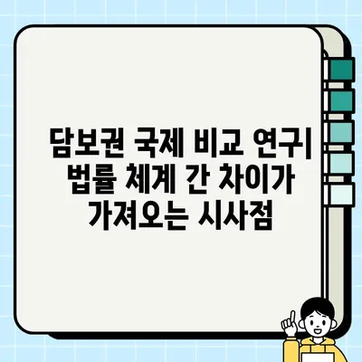 담보권 국제 비교 연구| 주요 법률 체계의 비교 분석 및 시사점 | 담보권, 국제법, 비교법, 법률 체계