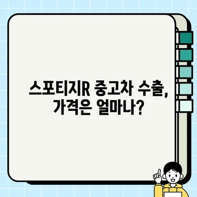 수출 중고차 시장을 사로잡는 스포티지R| 인기 차종 분석 및 거래 가이드 | 중고차 수출, 스포티지R, 시장 분석, 거래 팁