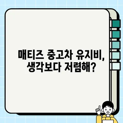 매티즈 중고차 거래 후기| 뛰어난 가성비 | 실제 경험, 장단점, 유지비, 구매 가이드