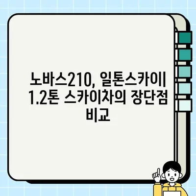 1.2톤 스카이차 거래| 노바스210 vs 일톤스카이 | 장비 비교, 가격 정보, 구매 가이드