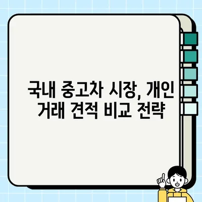 중고차 개인 거래, 국내외 견적 비교 분석으로 최저가 찾기 | 중고차, 개인 거래, 견적 비교, 해외 직구