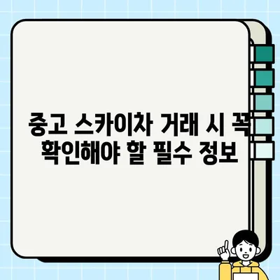 1.2톤 이상 스카이차 중고 거래| 안전하고 빠르게 거래하는 방법 | 중고 스카이차, 매매, 거래, 가격