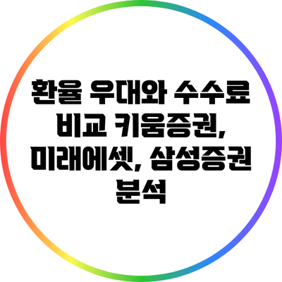 환율 우대와 수수료 비교: 키움증권, 미래에셋, 삼성증권 분석