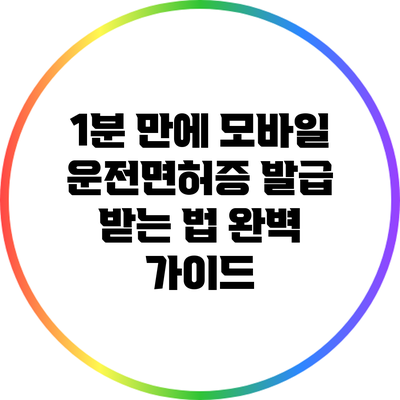 1분 만에 모바일 운전면허증 발급 받는 법 완벽 가이드