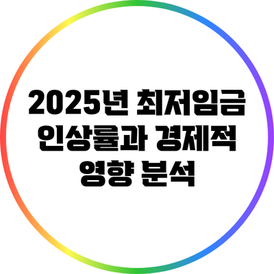 2025년 최저임금 인상률과 경제적 영향 분석