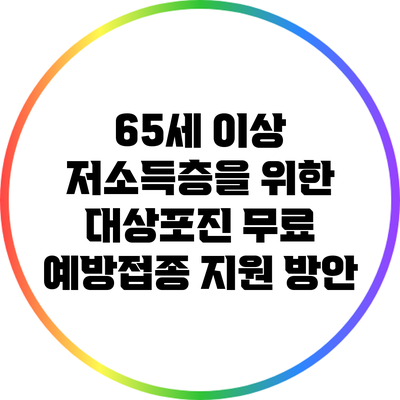 65세 이상 저소득층을 위한 대상포진 무료 예방접종 지원 방안