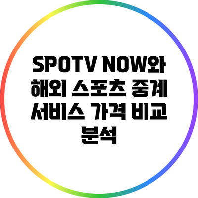 SPOTV NOW와 해외 스포츠 중계 서비스 가격 비교 분석