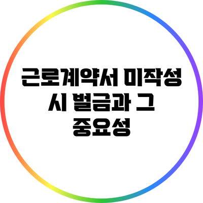 근로계약서 미작성 시 벌금과 그 중요성