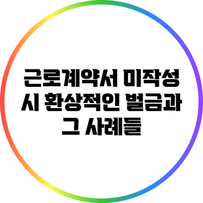 근로계약서 미작성 시 환상적인 벌금과 그 사례들