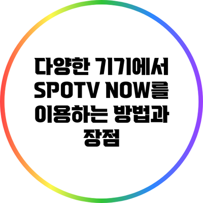 다양한 기기에서 SPOTV NOW를 이용하는 방법과 장점