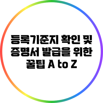 등록기준지 확인 및 증명서 발급을 위한 꿀팁 A to Z