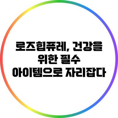 로즈힙퓨레, 건강을 위한 필수 아이템으로 자리잡다