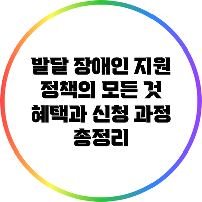 발달 장애인 지원 정책의 모든 것: 혜택과 신청 과정 총정리