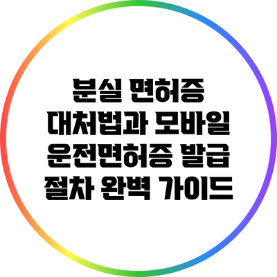 분실 면허증 대처법과 모바일 운전면허증 발급 절차 완벽 가이드