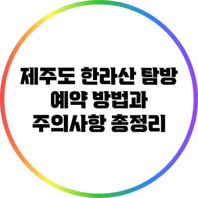 제주도 한라산 탐방 예약 방법과 주의사항 총정리