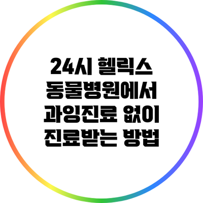 24시 헬릭스 동물병원에서 과잉진료 없이 진료받는 방법